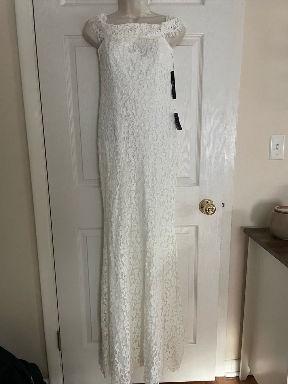 NWT Lulu's‎ Off-White Lace Maxi Dress